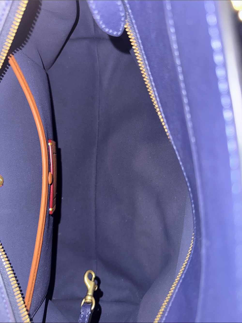 Coach Navy Leather Satchel - Picture 10 of 15